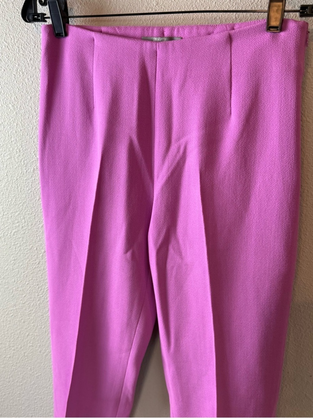 Lela Rose Cropped Stretch-Crepe Pants Pink Pearl-Button Trousers - Picture 6 of 13